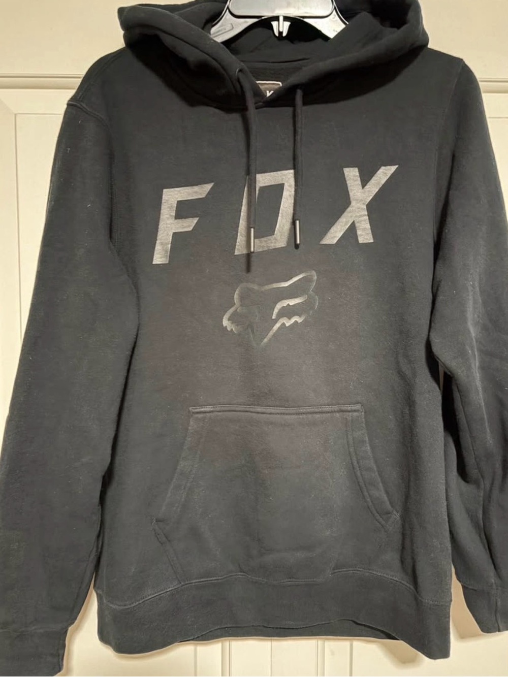 Fox Black Pullover Hoodie with Logo